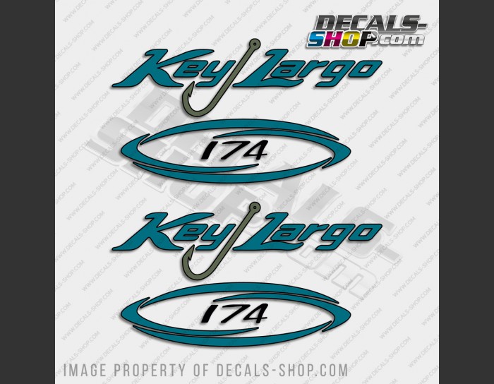 Key Largo 174 Boat Decal Set of 2 x 11"